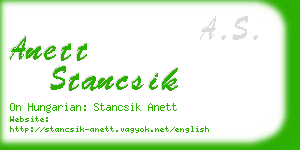 anett stancsik business card